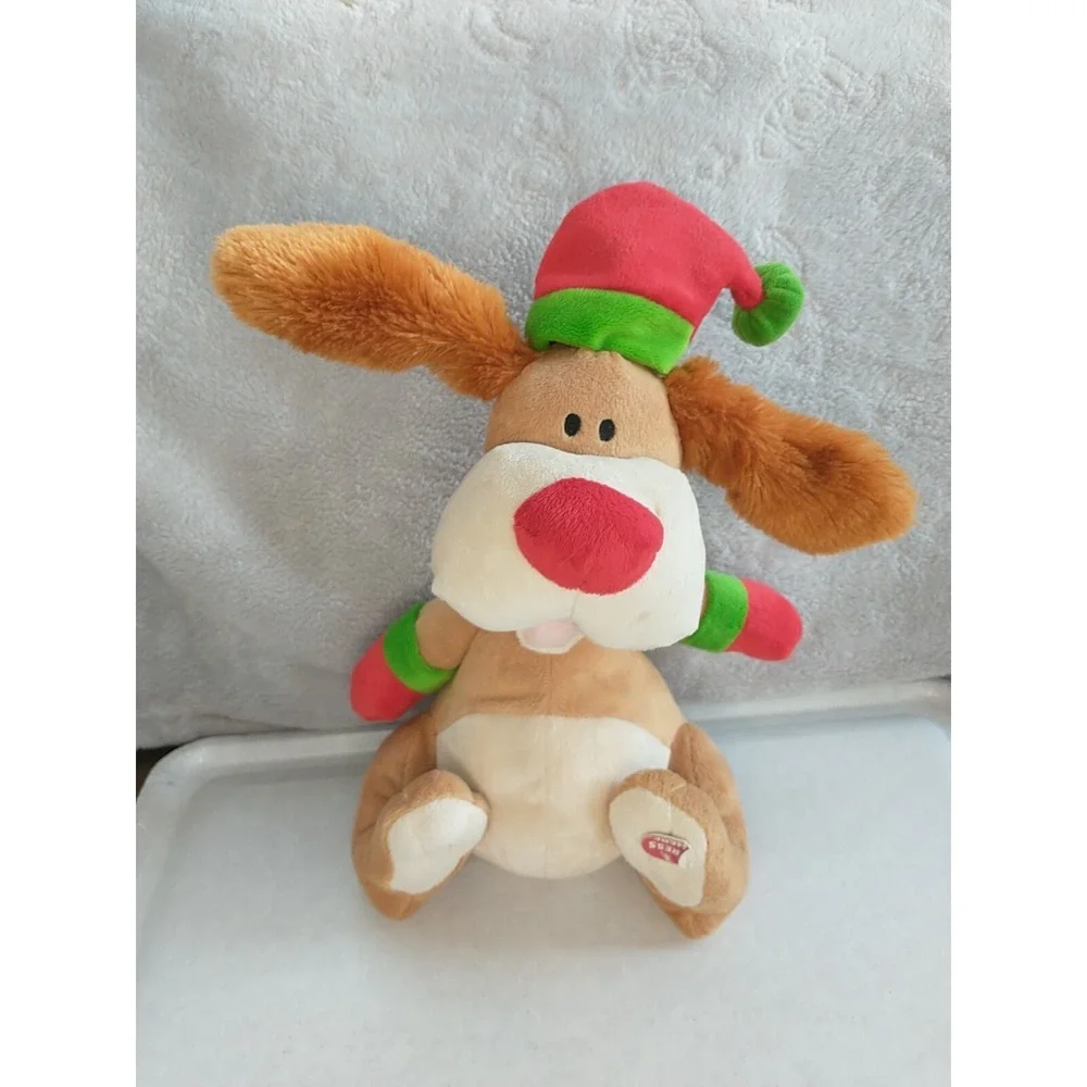 Sound N Light A be‎ ANIMATRONICS Flapping Ears Singing Christmas Hat Dog Sing